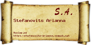 Stefanovits Arianna névjegykártya